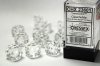 Translucent 16mm d6 Clear/white Dice Block™ (12 dice)