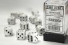 Opaque 16mm d6 White/black Dice Block™ (12 dice)