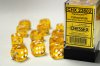 Dice Set Yellow/White Translucent 16mm d6 (12)