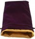Purple Velvet Dice Bag with Gold Satin Lining 6x8