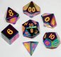16mm Flame Torched Rainbow Metal Polyhedral Dice Set