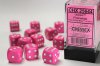 Opaque 16mm d6 Pink/white Dice Block™ (12 dice)