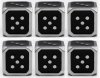 12mm Metal Pip D6 Dice Black Silver (6)