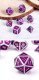 Metal & Enamel Dice Set (7) Ultraviolet & Silver