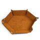 Leatherette & Velvet Dice Tray Camel Hex