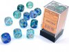 Nebula 16mm d6 Oceanic/gold Luminary Dice Block (12 dice)