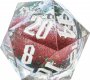 54mm Sharp Edge D20 Snow Globe Silver Gold and Green Glitter Sil
