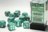 Marble 16mm d6 Oxi-Copper™/white Dice Block™ (12 dice)