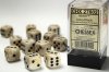 Marble 16mm d6 Ivory/black Dice Block™ (12 dice)