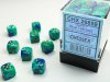 Dice Set Gemini 7 12mm d6 Blue-Teal/gold (36)