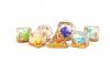 16mm Resin Poly Dice Set Rainbow Dinosaur Dice