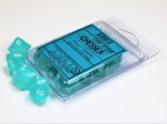 Frosted™ Teal/white Set of Ten d10s