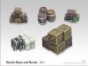 Kisten und Fässerstapel Set 1