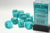 Cirrus® 16mm d6 Aqua/silver Dice Block™ (12 dice)