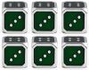 12mm Metal Pip D6 Dice Green Silver (6)