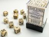 Marble 12mm d6 Ivory/black Dice Block™ (36 dice)