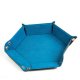 Leatherette & Velvet Dice Tray Blue Hex