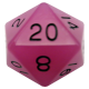 35mm Mega Acrylic D20 Glow Opurple with Black Numbers