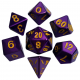 16mm Purple Painted Metal Polyhedral Dice Set