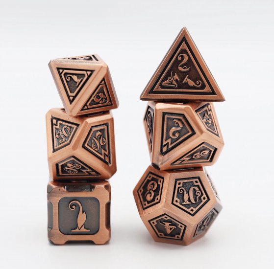 Alchemist Metals RPG Dice Set Copper (7) - zum Schließ en ins Bild klicken
