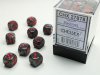 Velvet® 12mm d6 Black/red Dice Block™ (36 dice)