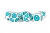 Digital Enamel Metal Dice Set 16mm Silver with Teal Enamel