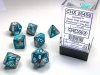 RPG Dice Set Gemini 6 Steel-Teal/White Polyhedral 7-Die Set