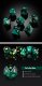 Gemstone Dice Set (7) Green Cats Eye Synthetic