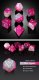 Gemstone Dice Set (7) Pink Agate Natural