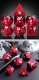 Metal & Enamel Dice Set (7) Sakura Red