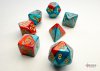 Gemini Mini-Polyhedral Red-Teal/gold 7-Die Set
