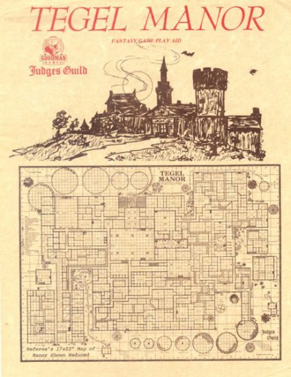 Judges Guild Classic Tegel Manor (1E Adventure w/maps) - zum Schließ en ins Bild klicken
