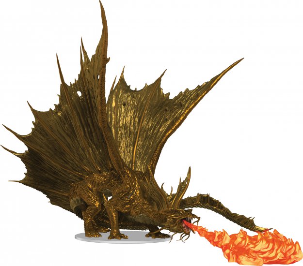 D&D Fantasy Miniatures Icons of the Realms Adult Gold Dragon Pre - zum Schließ en ins Bild klicken