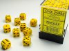 Dice Set Yellow/Black Opaque 12mm d6 (36)