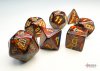 Scarab Mini-Polyhedral Blue Blood/gold 7-Die Set