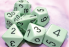 Opaque Polyhedral Pastel Green/black 7-Die Set