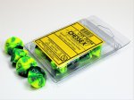 Gemini® Green-Yellow/silver Set of Ten d10s