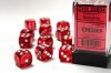 Dice Set Red/White Translucent 16mm d6 (12)