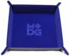 Velvet Folding Dice Tray with Leather Backing: 10in x 10in Blue