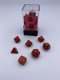 Scarab Mini-Polyhedral Scarlet/gold 7-Die Set