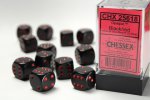 Opaque 16mm d6 Black/red Dice Block™ (12 dice)