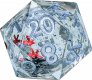 22mm Sharp Edge D20 Snow Globe Silver Ink Silver Glitter Silver