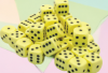 Opaque 12mm d6 Pastel Yellow/black Dice Block™ (36 dice)