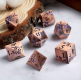 Metal & Enamel Dice Set (7) Sakura Copper & Blue