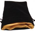 Dice Bags Black Velvet Dice Bag with Gold Satin Lining 4x6