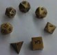 Metallic Dice Antique Gold Color Solid Metal Polyhedral 7-DieSet