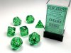 Translucent Polyhedral Green/white 7-Die Set