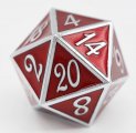 D20 Silver with Ruby 35mm Extra Large