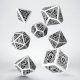 Celtic 3D Revised White & black Dice Set (7) [refreshed design]