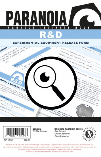 Paranoia RPG: The R&D Experimental Equipment Release Form Pad - zum Schließ en ins Bild klicken